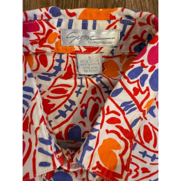 Sync by Unionbay Aloha Hawaiian Button Up Shirt Size S Paisley Floral Print - Picture 3 of 7